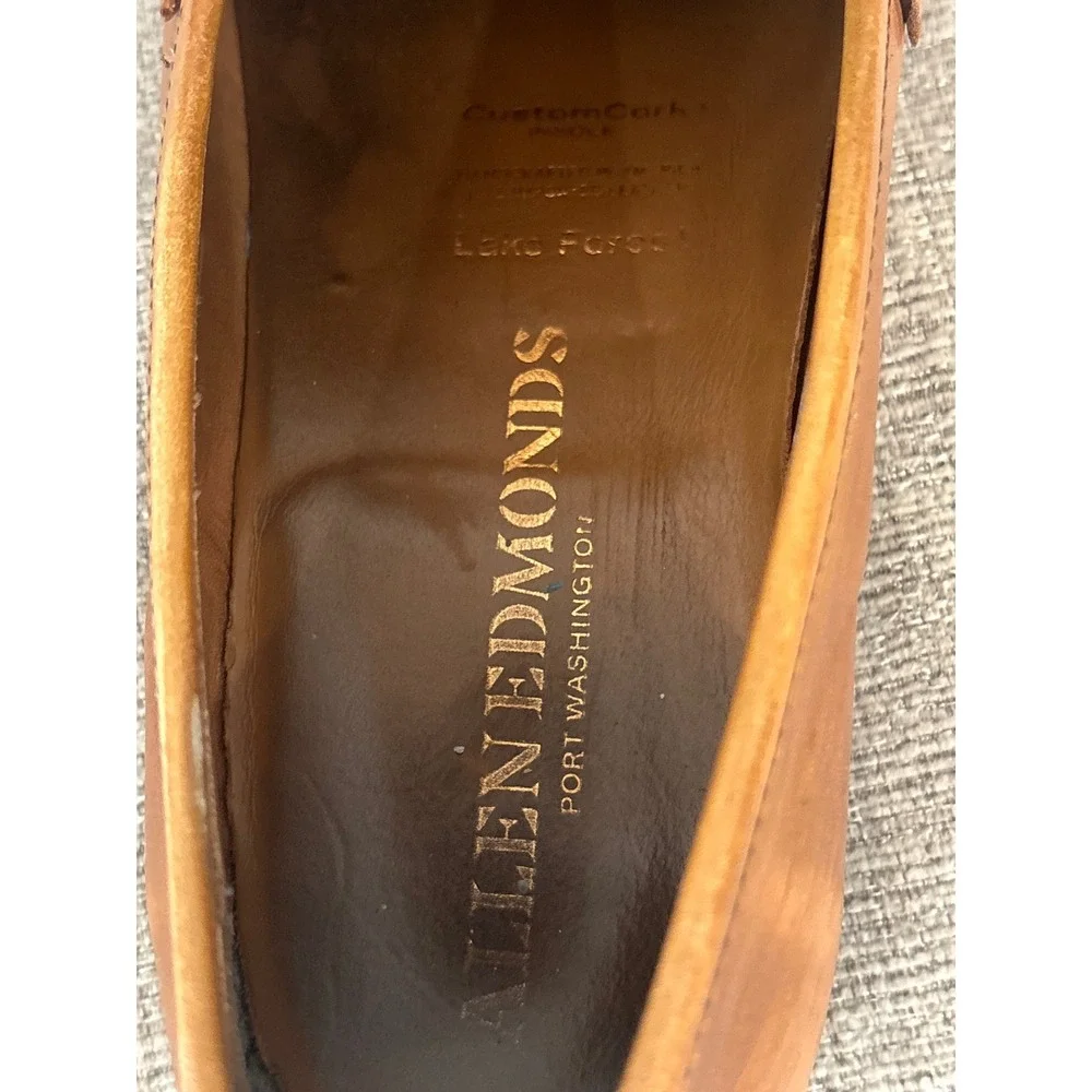 Allen Edmonds Lake Forest Tan Leather Penny Loafers Mens Dress Shoes 10337 8D